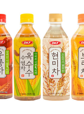 韩国进口OKF茶饮料乌龙玄米玉米须茶饮品无糖植物饮品瓶装茶饮