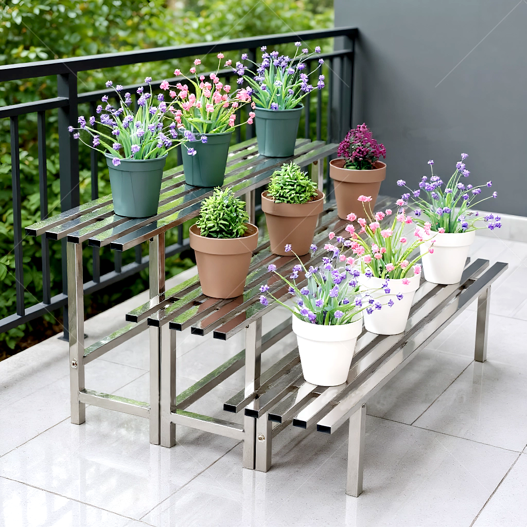 多层组合阶梯式不锈钢分体花架