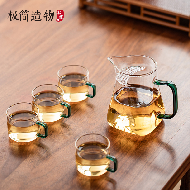 四方月牙茶漏一体过滤网公道杯