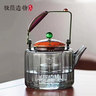晋芳24节气高硼硅玻璃壶煮茶壶家用大容量烧水壶蒸煮两用提梁壶