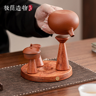 黑檀实木晾壶架实木盖置壶盖托茶壶架紫砂壶摆放架高端茶道零配