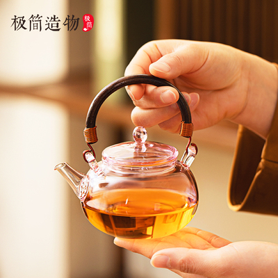 日式复古电陶炉提梁壶耐热玻璃