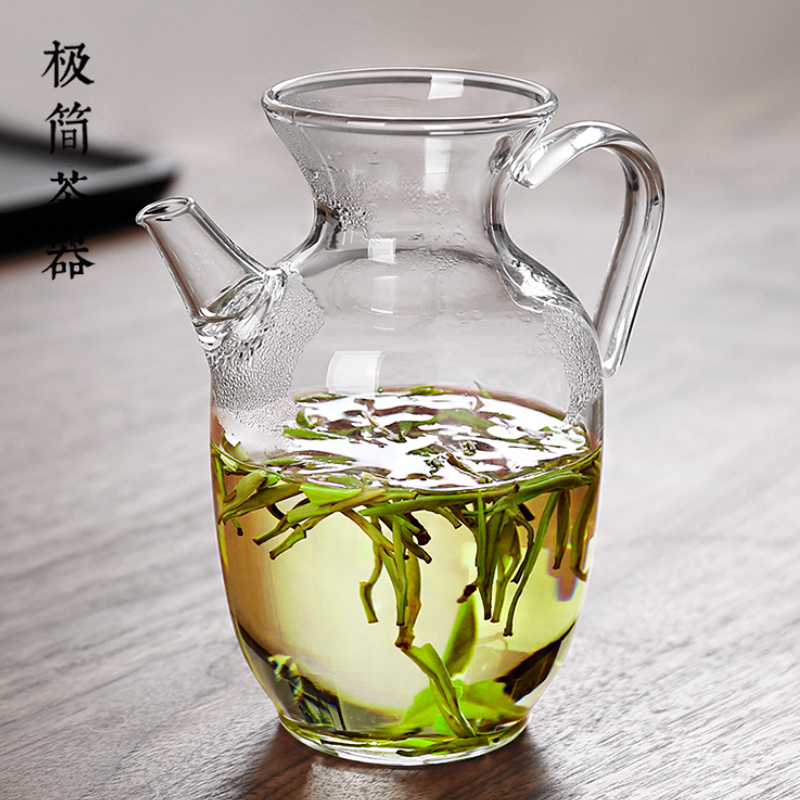 仿宋手执壶玻璃花茶壶公道杯泡绿茶器专用日式带过滤茶具家用小号