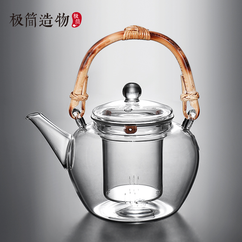 极简造物耐高温玻璃茶壶提梁壶