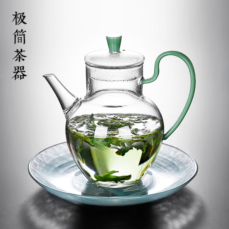 仿宋苹果执壶耐热泡绿茶专用玻璃茶壶自带过滤花茶泡茶器单壶家用