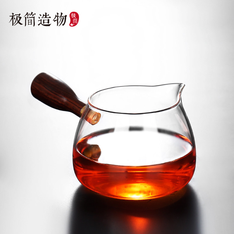 明信唐可拆卸侧把公道杯高硼硅玻璃分茶器高档茶海茶具配件300ML,餐饮具,公道杯,淘宝优惠券,粉丝福利购,淘宝优惠卷