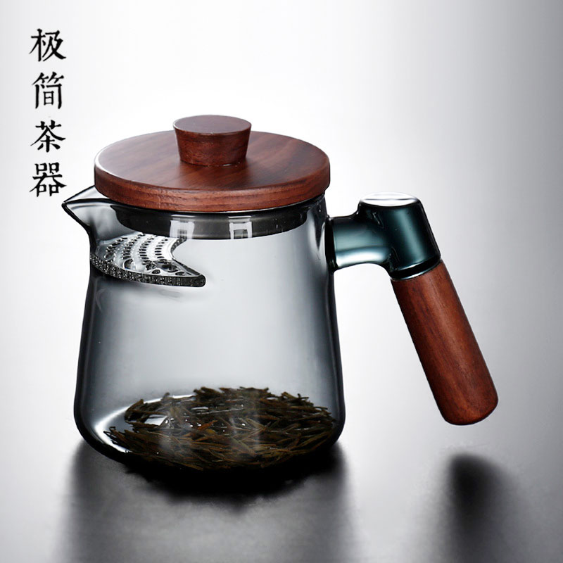 烟灰色茶漏一体高硼硅玻璃