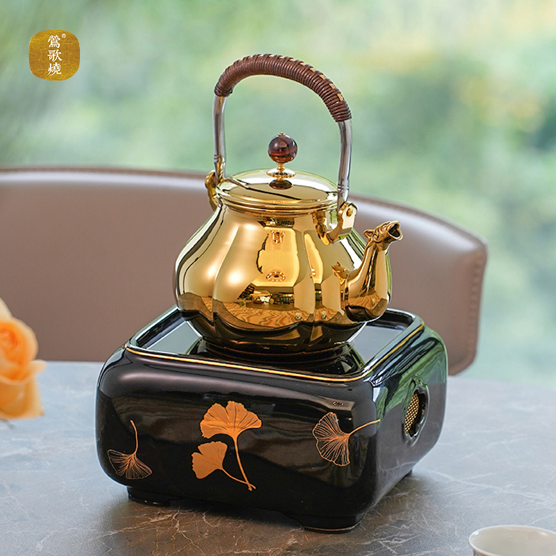 莺歌烧银杏电陶炉煮茶器