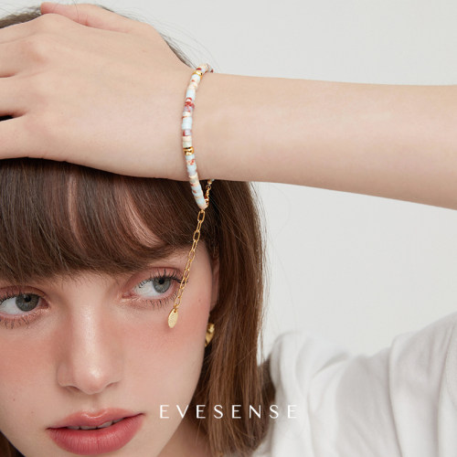 EVESENSE高级彩色天然石串珠手链