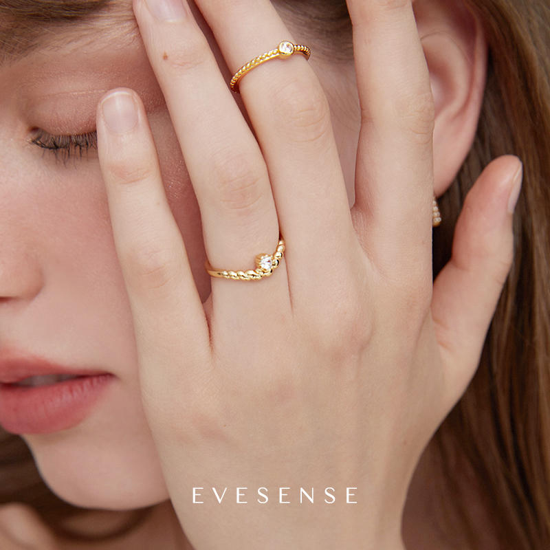 EVESENSE高级感镶钻叠戴戒指