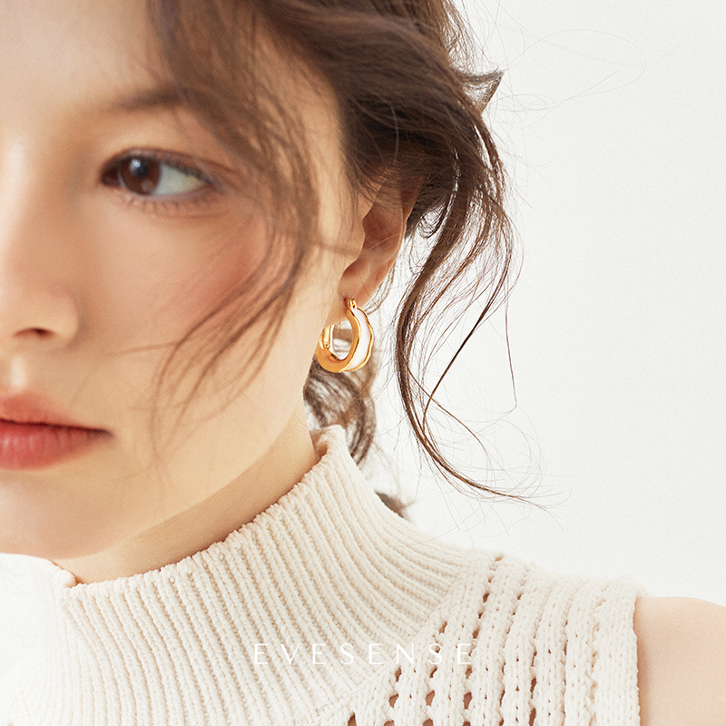 EVESENSE高级简约珐琅圆圈耳环