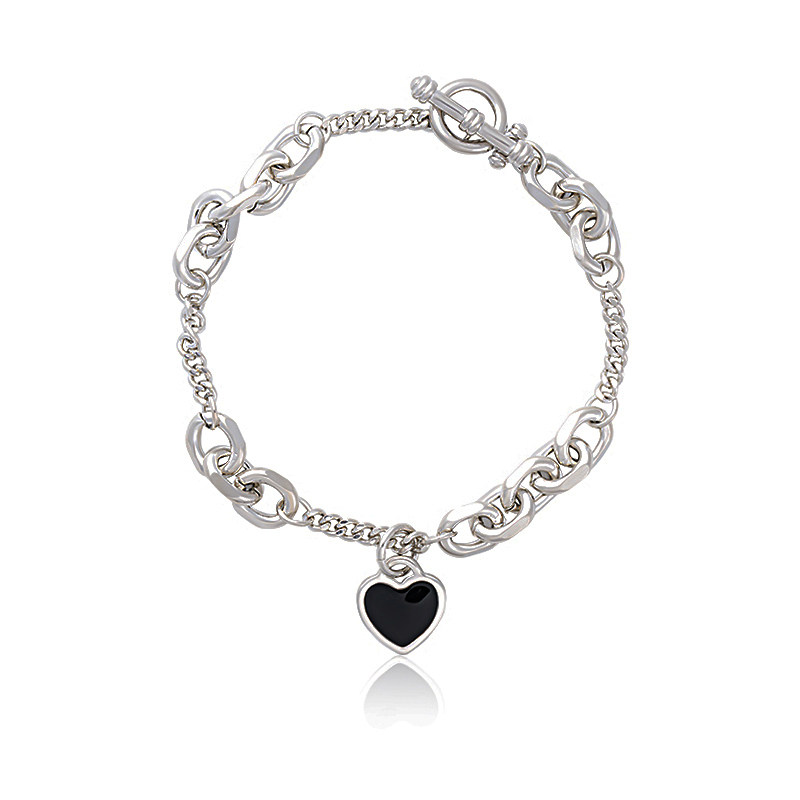 EVESENSE甜心黑巧系列复古时髦爱心设计感OT扣手链高级感ins手饰,饰品/流行首饰/时尚饰品新,手链,淘宝优惠券,粉丝福利购,淘宝优惠卷