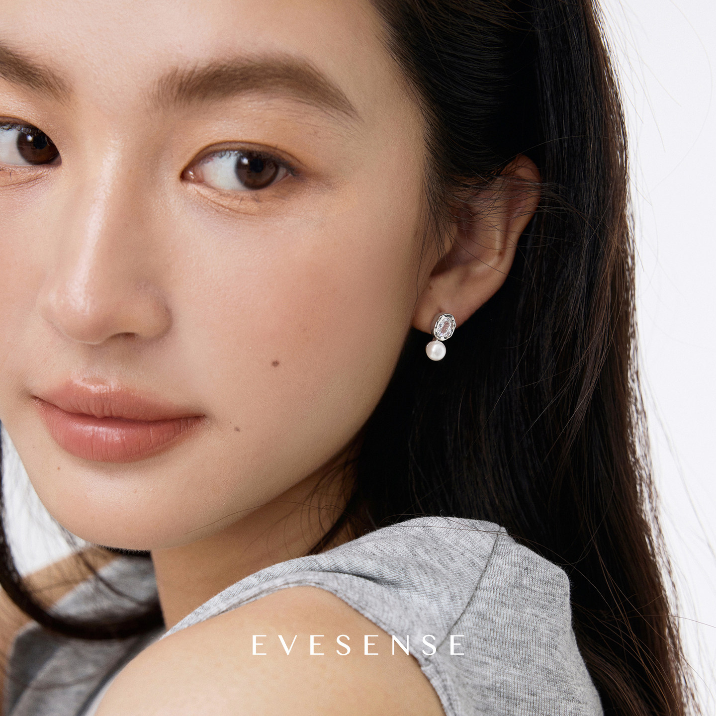 EVESENSE韩系精致感镶钻天然淡水珍珠耳钉高级气质925银针耳饰女,饰品/流行首饰/时尚饰品新,耳钉,淘宝优惠券,粉丝福利购,淘宝优惠卷