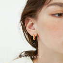 EVESENSE焦糖可颂法式 复古麻花耳饰小众简约金色欧美轻奢耳圈耳环