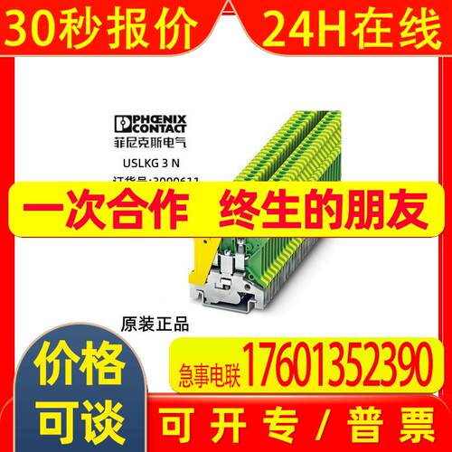 菲尼克斯PHOENIX欧式连接 接线 接地端子 USLKG3N 3000611 50个