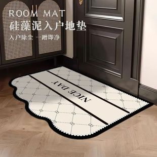 高级入户门地垫2025新款硅藻泥免洗玄关地毯进门口脚垫耐脏可裁剪