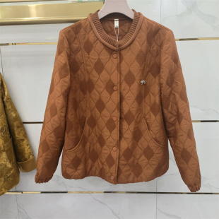 早秋女装 2026春季 厂家直销 外套女宽松显瘦开衫 休闲风菱格纹短款