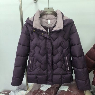 专柜正品时尚收腰显瘦短款立领带帽羽绒棉服棉衣棉袄减龄妈妈女装