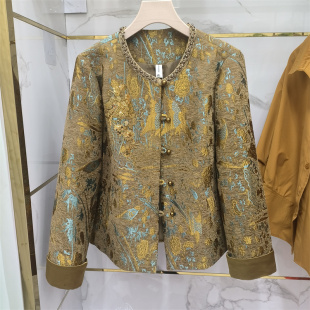国风小香风洋气高贵轻奢上衣妈妈女装 新中式 重工刺绣短外套女春季