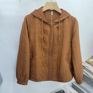 商场同款 显瘦百搭减龄夹克 棉服外套中青年女春季 休闲风连帽短款