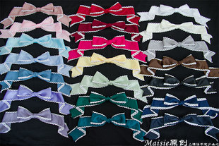 原创KC头饰日系软妹百搭lolita洛丽塔蕾丝蝴蝶结发带发夹 多色 包邮