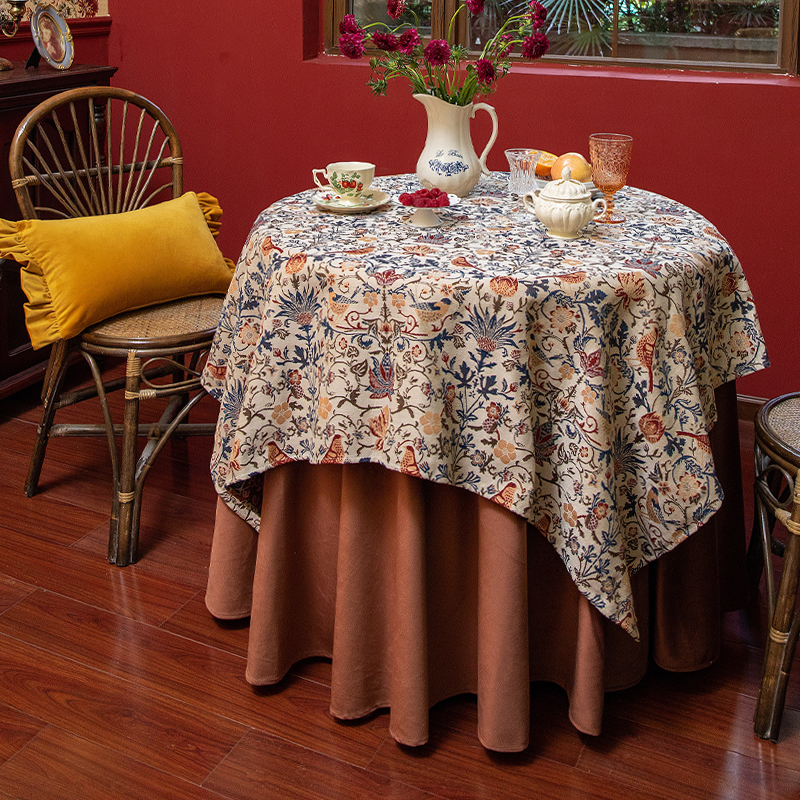 美式复古餐桌布茶几布圆桌布
