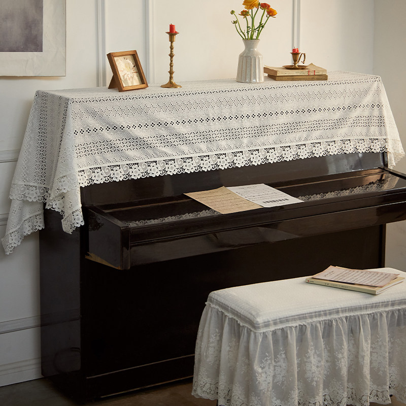 蕾丝现代简约钢琴防尘罩法式钢琴罩半罩钢琴盖巾全罩防尘ins盖布,居家布艺,钢琴罩,淘宝优惠券,粉丝福利购,淘宝优惠卷