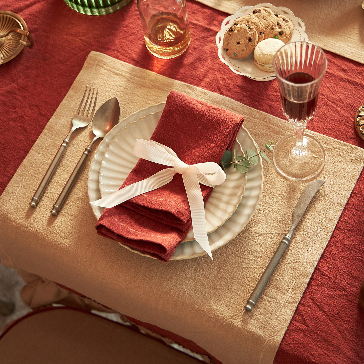 美式餐巾格子布艺棉麻皮革餐垫碗垫隔热垫桌垫西餐垫盘垫北欧家用