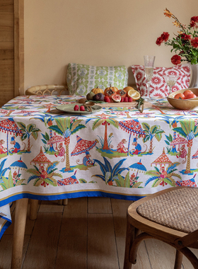 亚麻桌布防水复古田园清新茶几布长方形盖布轻奢高级感ins餐桌布