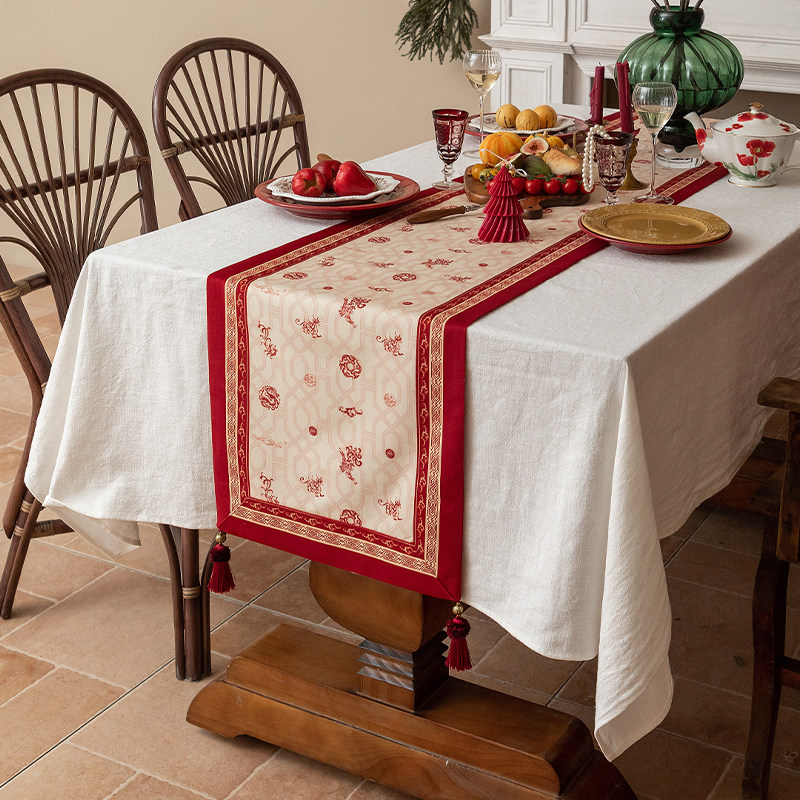 新年红色美式桌旗dadamore桌布