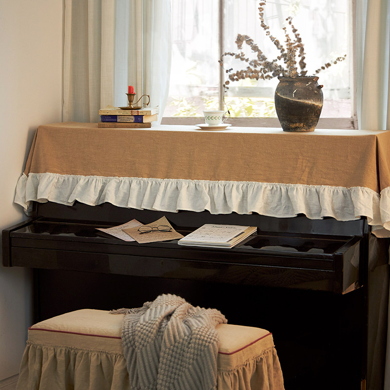 现代简约棉麻钢琴罩半罩钢琴巾防尘盖布钢琴凳套全罩北欧ins棉麻,居家布艺,钢琴罩,淘宝优惠券,粉丝福利购,淘宝优惠卷