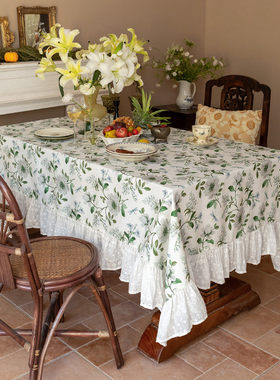 法式桌布亚麻防水美式田园氛围感轻奢高级感餐桌布艺台布茶几盖布