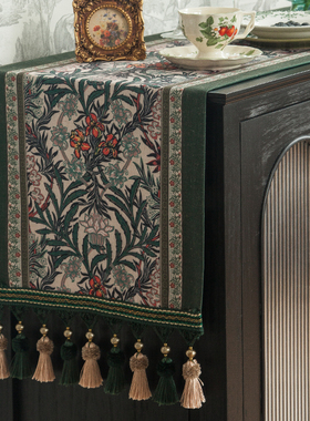 美式桌旗复古轻奢氛围感亚麻桌布防水斗柜茶几台布电视柜桌布定制