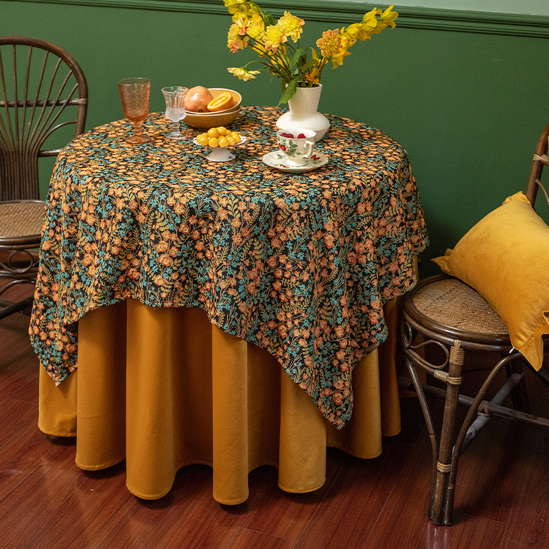 复古美式桌布餐桌布提花氛围感