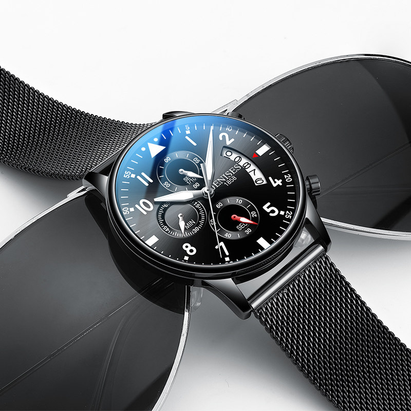 韩版潮流手表男高中初中学生表全自动机械表石英防水魅影概念男表