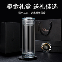十二生肖水晶玻璃杯男新款2023高档商务茶水杯滤网泡茶杯个人专用