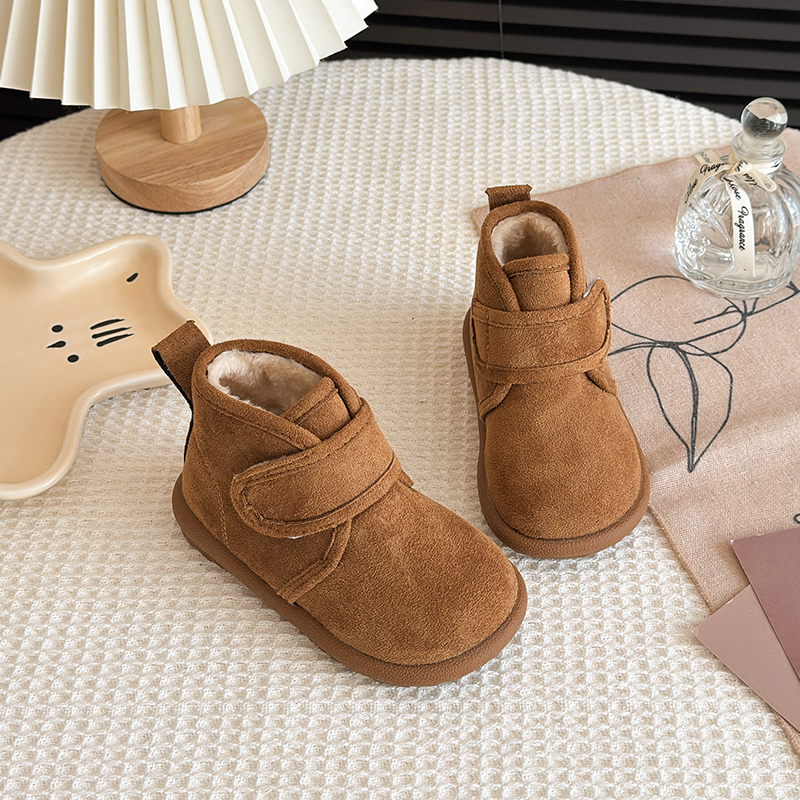 儿童保暖棉靴2025冬季新款小土豆男童加绒加厚鞋女童博肯风雪地靴