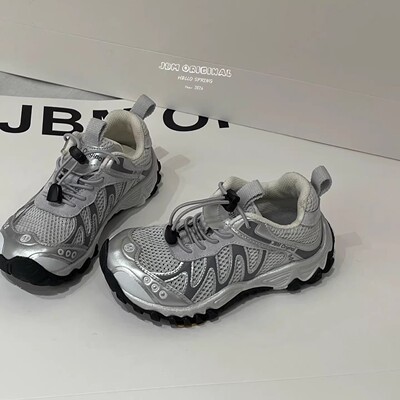 儿童运动鞋2026春季新款男童免系带轻便跑步鞋女童户外百搭登山鞋