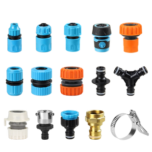 朗祺水龙头3分4分5分6分1寸塑料铜奶嘴两通接驳延长快接水管接头