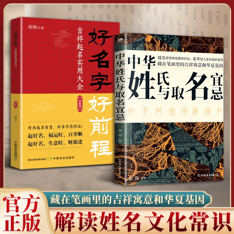 2册中华姓氏与取名宜忌+好名字好前程 中国民间代代相传的非遗文化取名的方法与禁忌藏在笔画里的吉祥寓意和华夏基因姓名文化常识 - 实物图