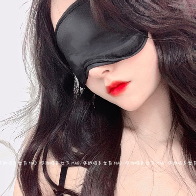 朦胧杀 禁欲系黑色睡眠遮光眼罩情趣性感镂空面罩情侣睡觉眼罩女