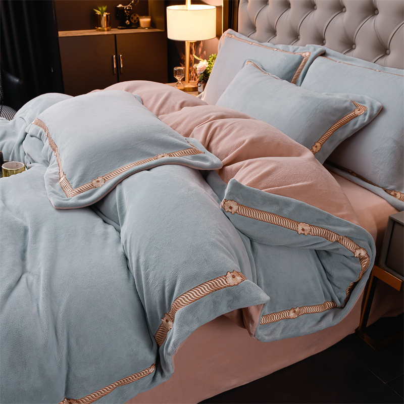 轻奢冬季加绒厚四件套牛奶绒冬日2025新款被套床单珊瑚绒床上用品,床上用品,酒店床品套件,淘宝优惠券,粉丝福利购,淘宝优惠卷