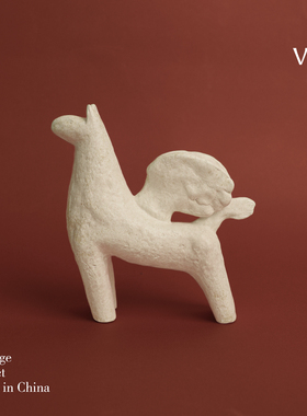 复古陶瓷飞马摆件样板间书房装饰