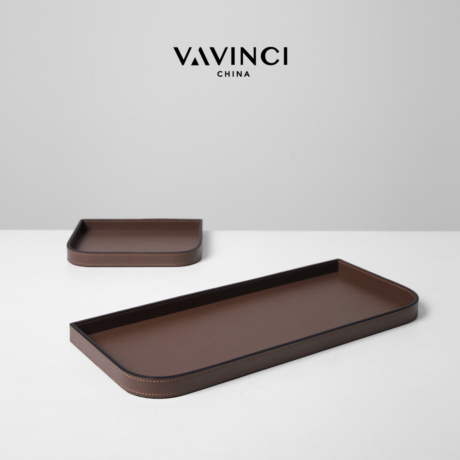 梵其轻奢皮质托盘收纳盘装饰摆件
