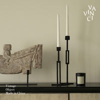 Fanqi retro light luxury metal candlestick table decoration sample room dining table vintage art candlestick combination decoration thumbnail 8