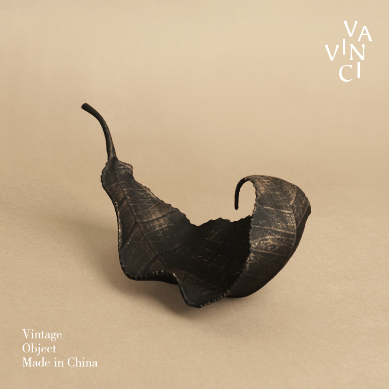 复古做旧金属树叶托盘摆件装饰品