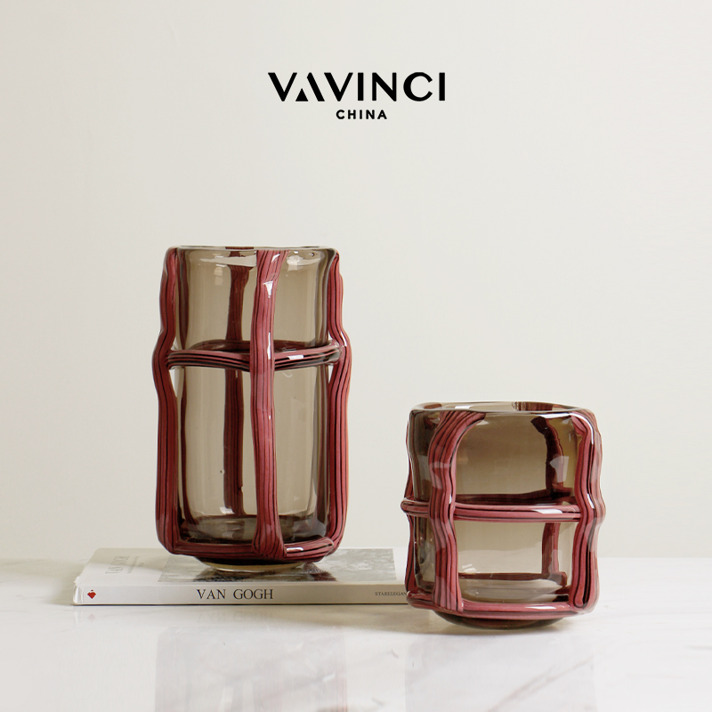 梵其轻奢侘寂风复古玻璃花器