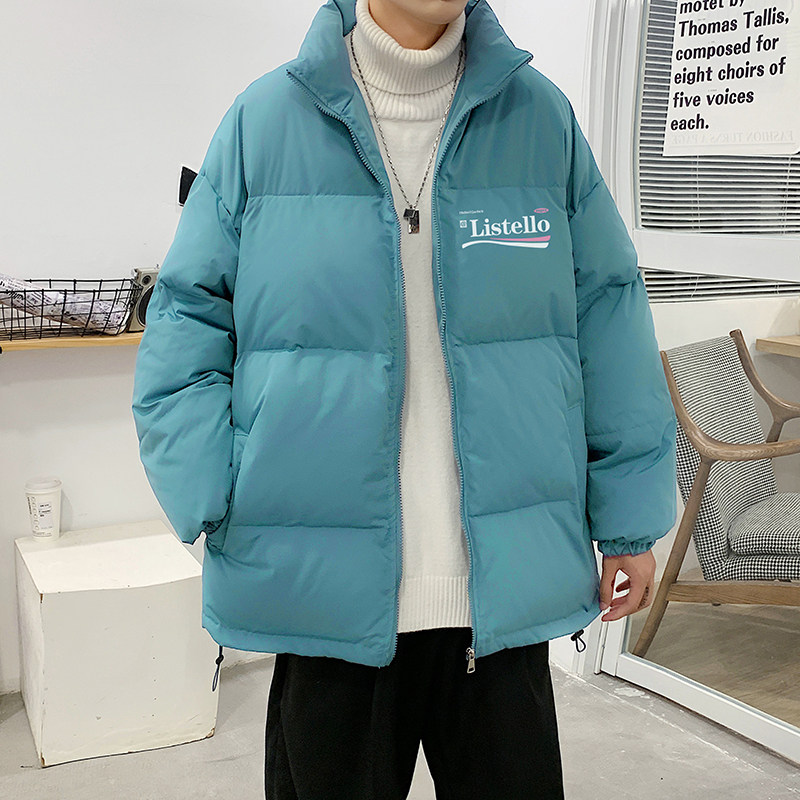 立领棉服男冬季户外潮牌棉衣大码宽松百搭加厚外套MY303-P60湖蓝,男装棉衣,电商B219