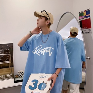 2023夏装印花宽松港仔百搭学生休闲圆领短袖t恤Y442P25图片