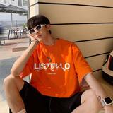 得物品质纯棉重磅潮牌潮流青少年宽松圆领短袖T恤B219-Y635-P25，男装T恤，电商B219